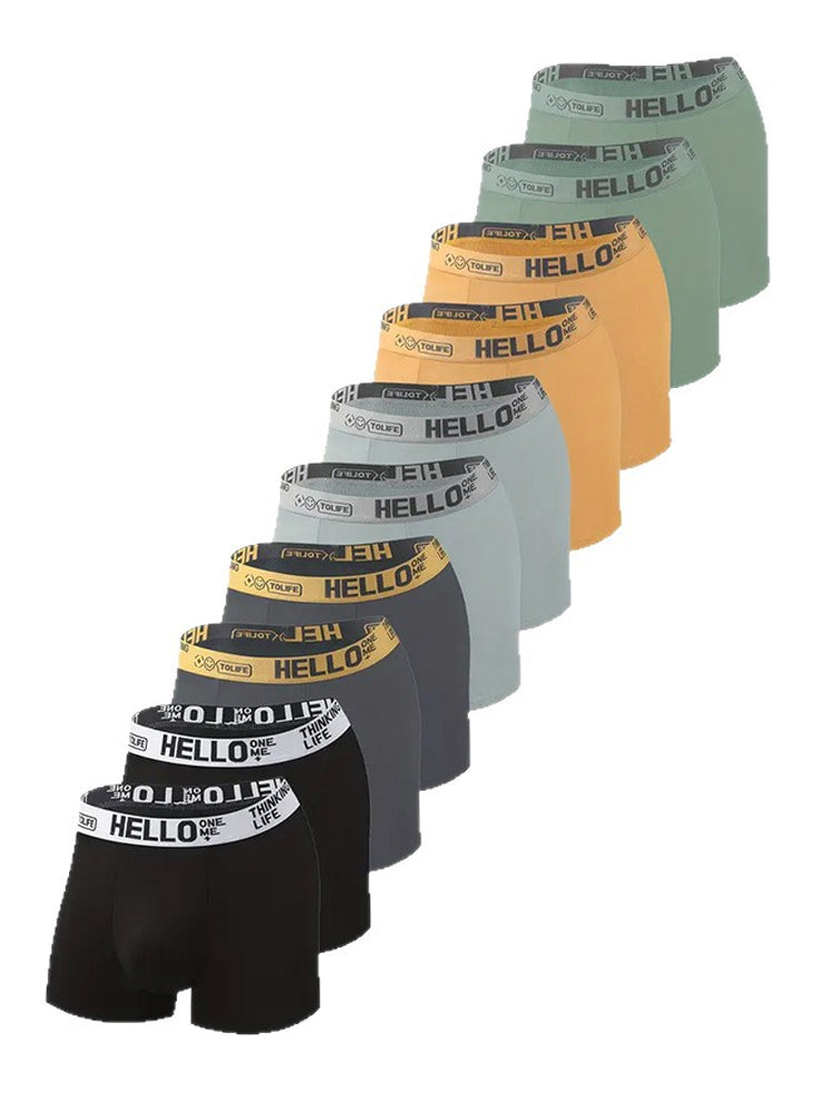 10 Pack Men's Comfy Waistband Lightweight & Airy Quick-Dry Mid-Rise Trunks | dmunderwear detail image 2