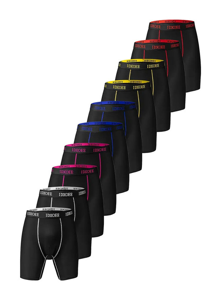 10 Pack Men's Mid-Rise High-Stretch Full Coverage Sporty Cut Anti-Chafing Midway Briefs | dmunderwear detail image 2