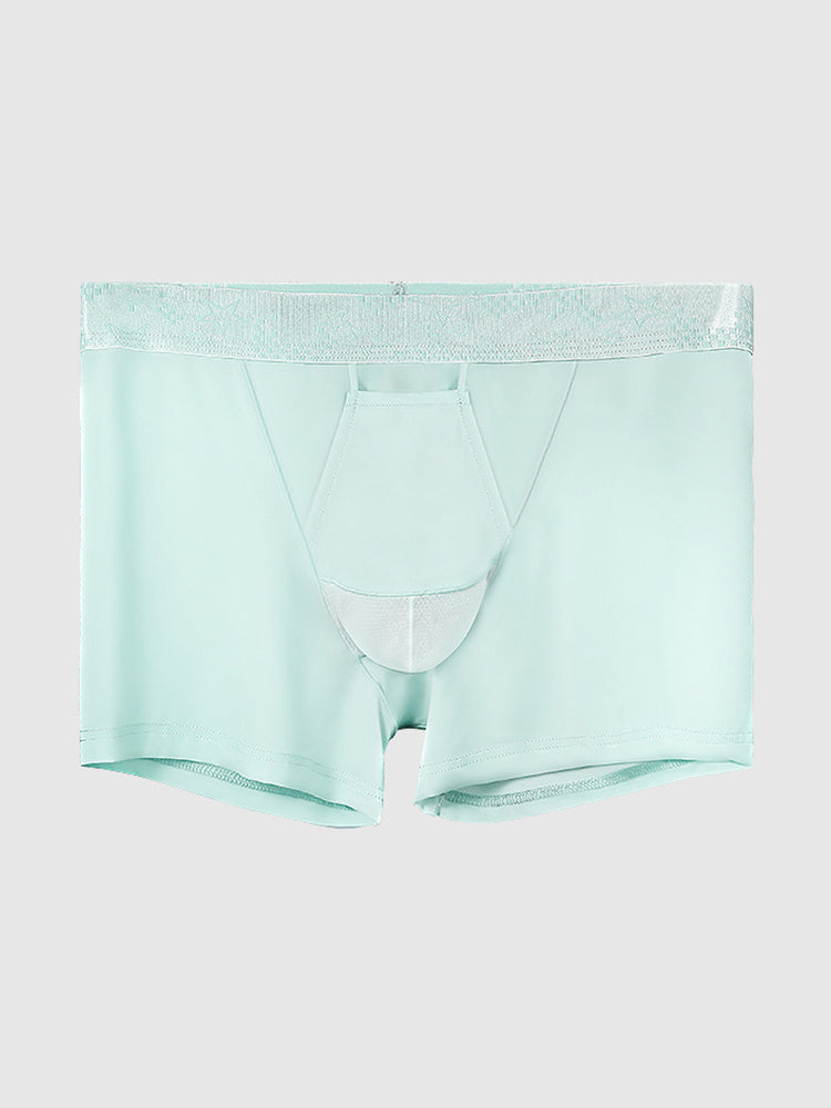 2 Men's Ultra-Thin Ice Silk Detachable Gusset Breathable Trunks | dmunderwear