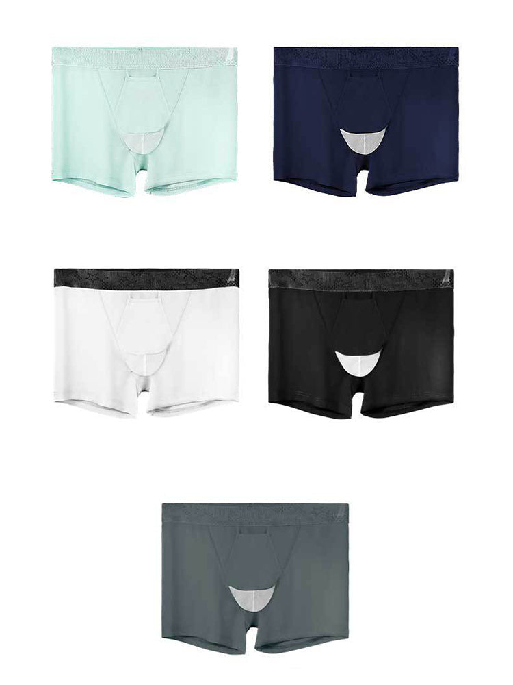 2 Men's Ultra-Thin Ice Silk Detachable Gusset Breathable Trunks | dmunderwear detail image 11