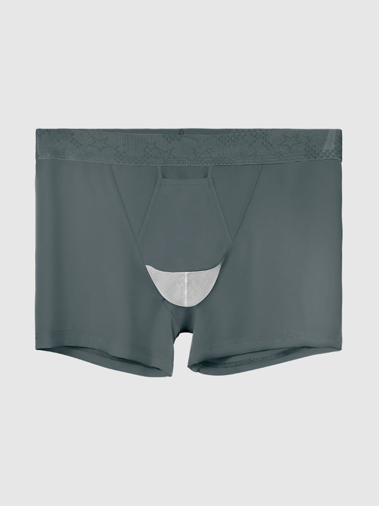 2 Men's Ultra-Thin Ice Silk Detachable Gusset Breathable Trunks | dmunderwear detail image 13