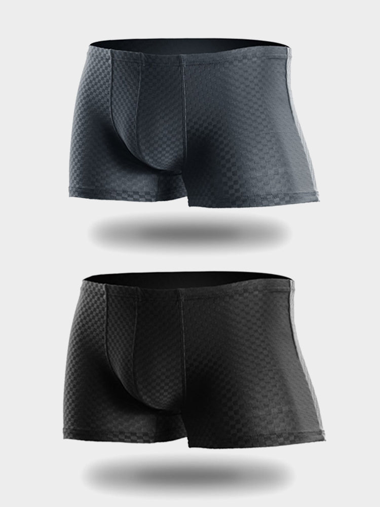 2 Pack Breathable Grid Ice Silk Men's Underwear | dmunderwear detail image 14
