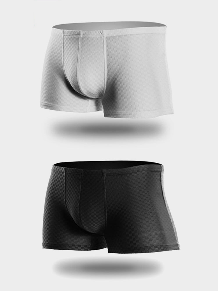 2 Pack Breathable Grid Ice Silk Men's Underwear | dmunderwear detail image 2