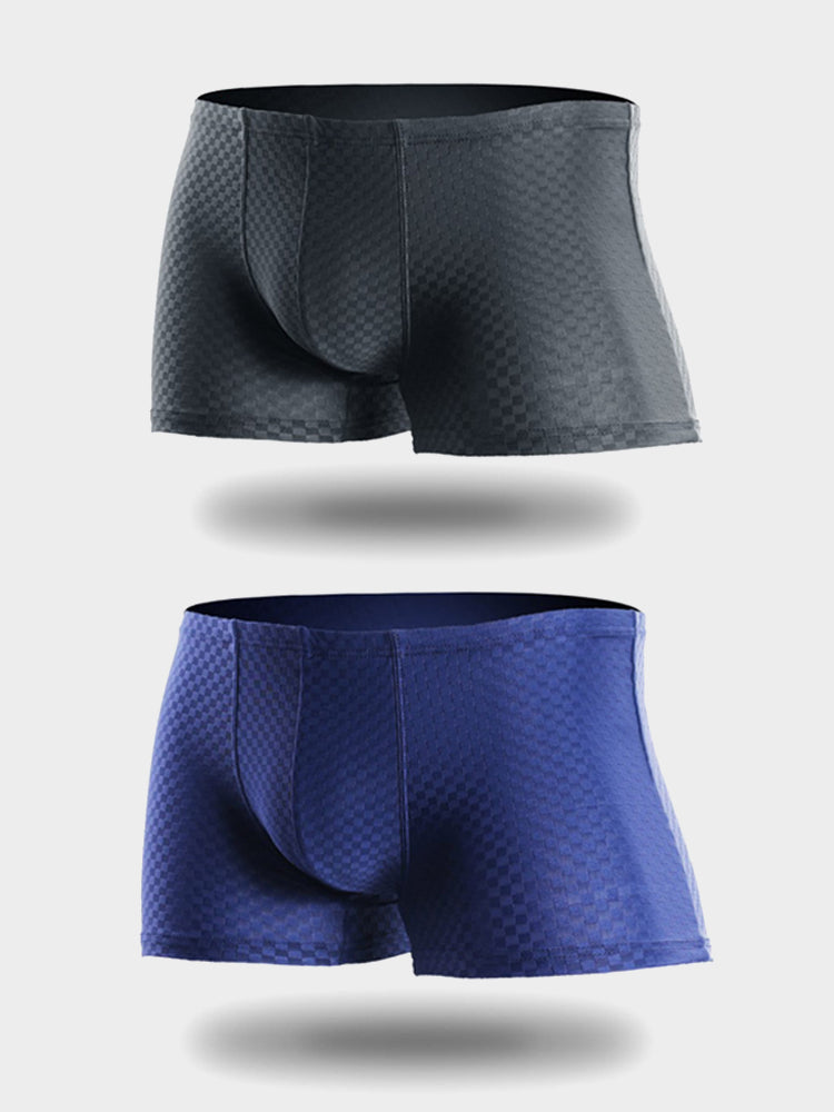 2 Pack Breathable Grid Ice Silk Men's Underwear | dmunderwear detail image 8