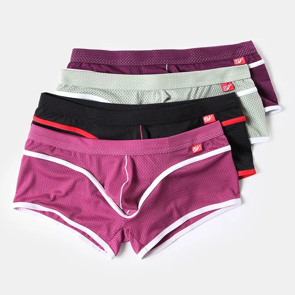 2 Pack Breathable Mesh Lightweight Summer Men's Boxer Briefs | dmunderwear detail image 11