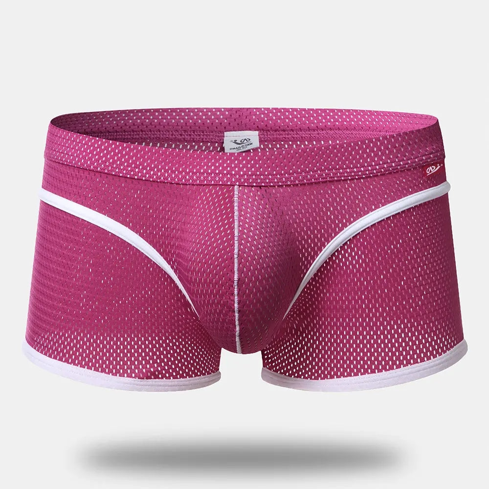 2 Pack Breathable Mesh Lightweight Summer Men's Boxer Briefs | dmunderwear detail image 8