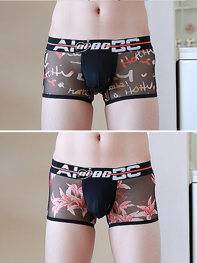 2 Pack Breathable Print Trendy Open-Back Trunks | dmunderwear detail image 12