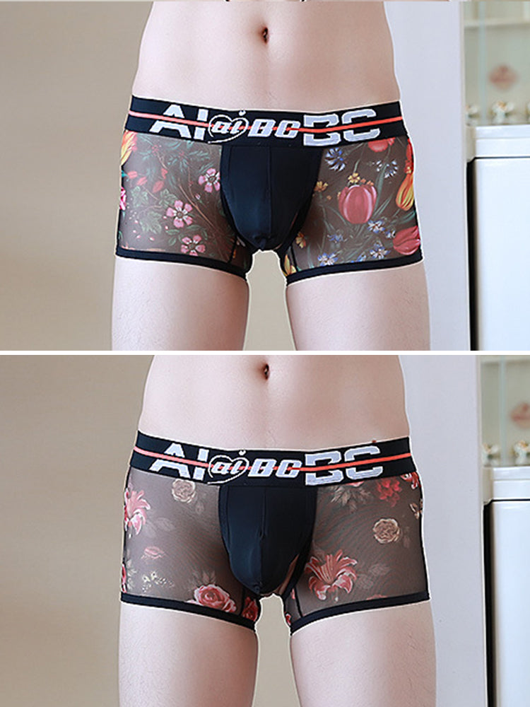 2 Pack Breathable Print Trendy Open-Back Trunks | dmunderwear detail image 7