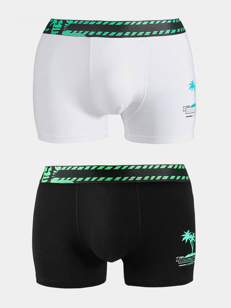 2 Pack Coconut Tree Printed Men's Underwear | dmunderwear detail image 16