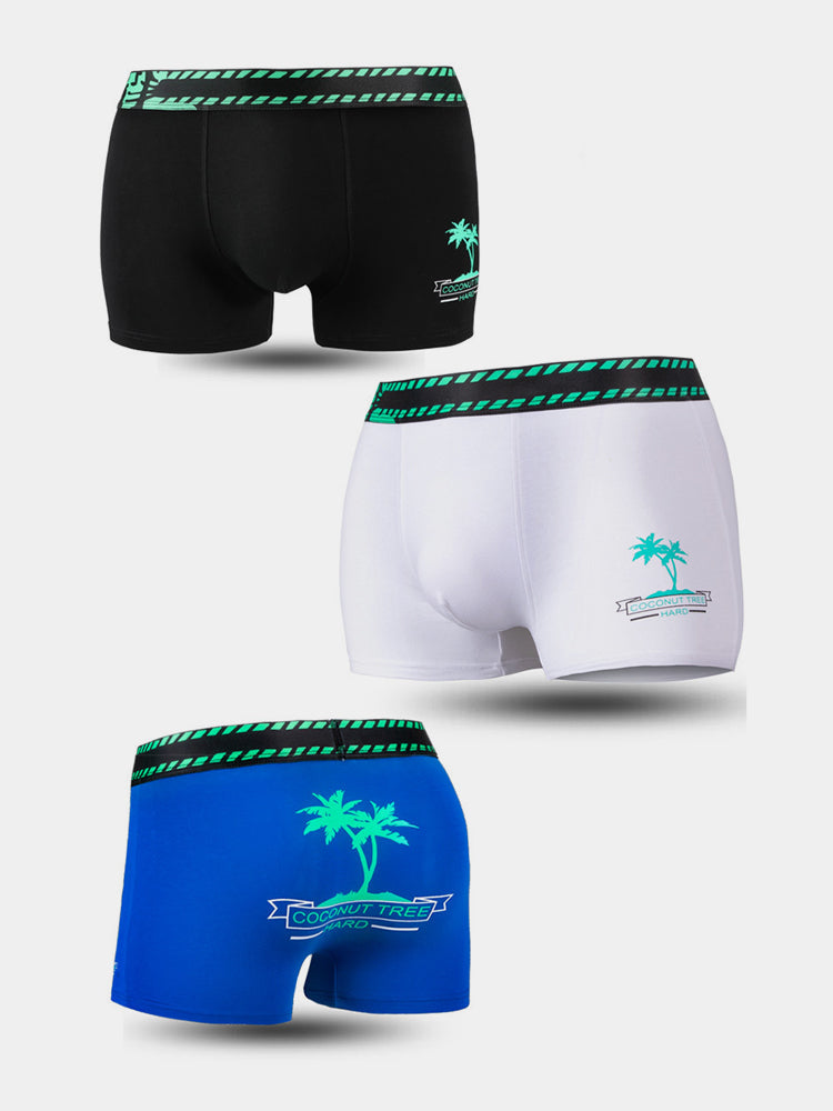 2 Pack Coconut Tree Printed Men's Underwear | dmunderwear detail image 7