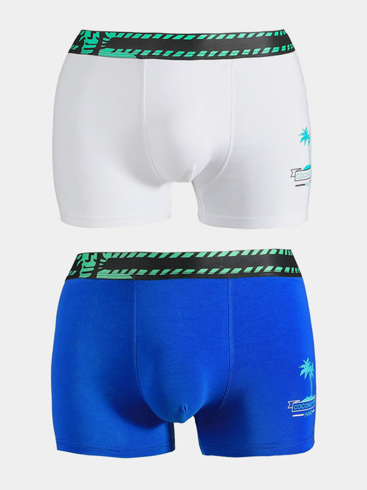 2 Pack Coconut Tree Printed Men's Underwear | dmunderwear detail image 9