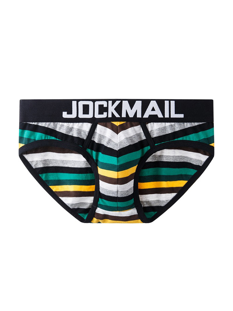2 Pack Colorful Striped Men's Briefs | dmunderwear detail image 12