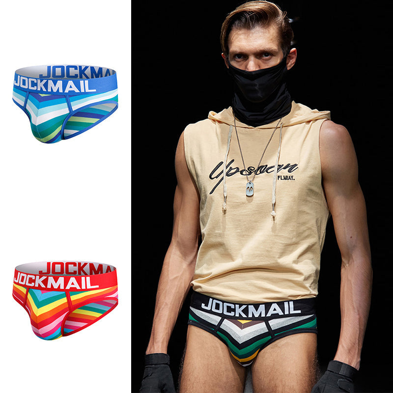 2 Pack Colorful Striped Men's Briefs | dmunderwear detail image 13