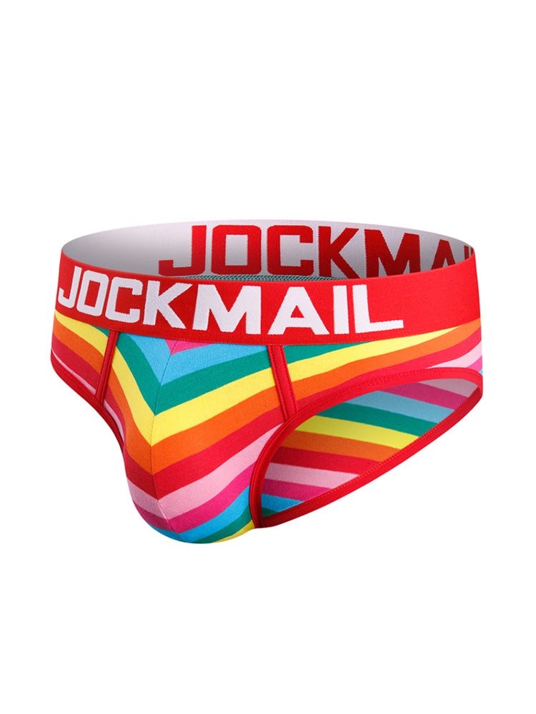 2 Pack Colorful Striped Men's Briefs | dmunderwear detail image 5
