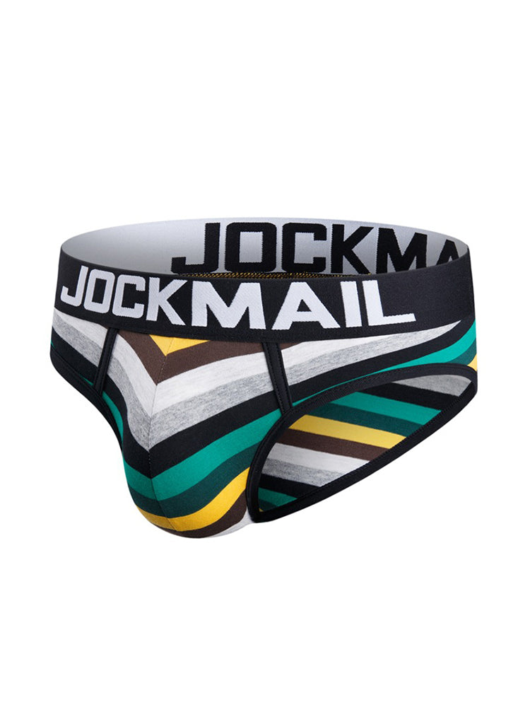 2 Pack Colorful Striped Men's Briefs | dmunderwear detail image 6