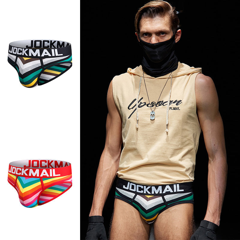 2 Pack Colorful Striped Men's Briefs | dmunderwear detail image 7