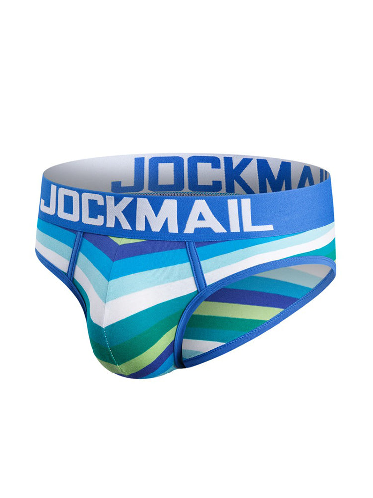 2 Pack Colorful Striped Men's Briefs | dmunderwear detail image 8