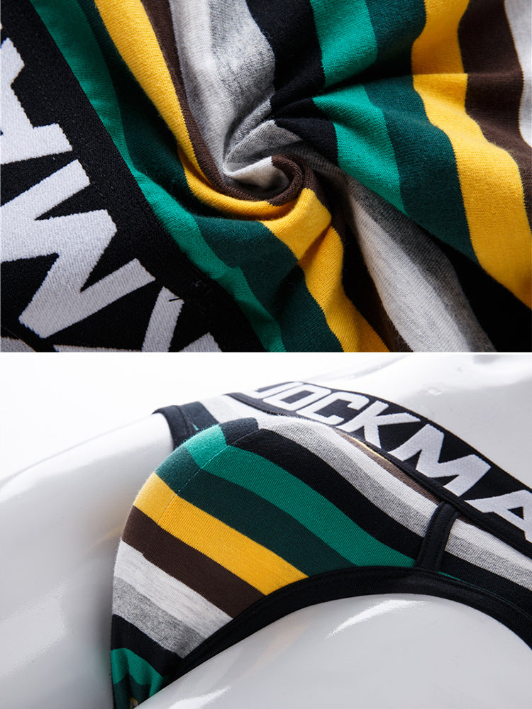 2 Pack Colorful Striped Men's Briefs | dmunderwear detail image 9