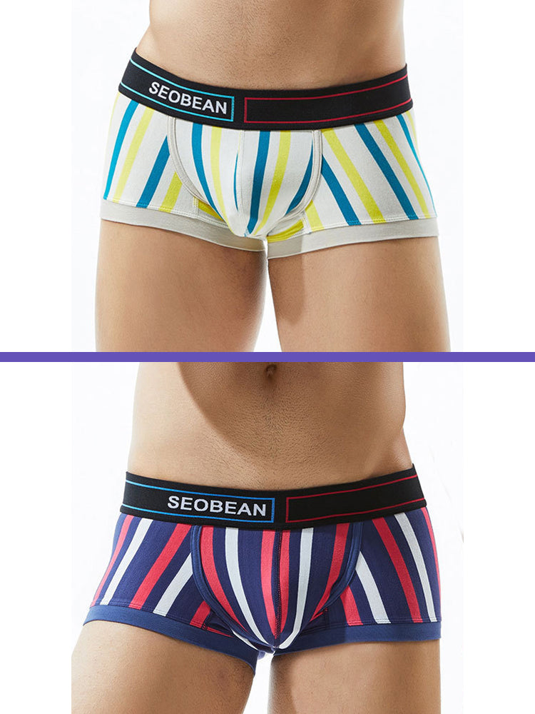 2 Pack Colorful Striped U Convex Pouch Underwear | dmunderwear detail image 14