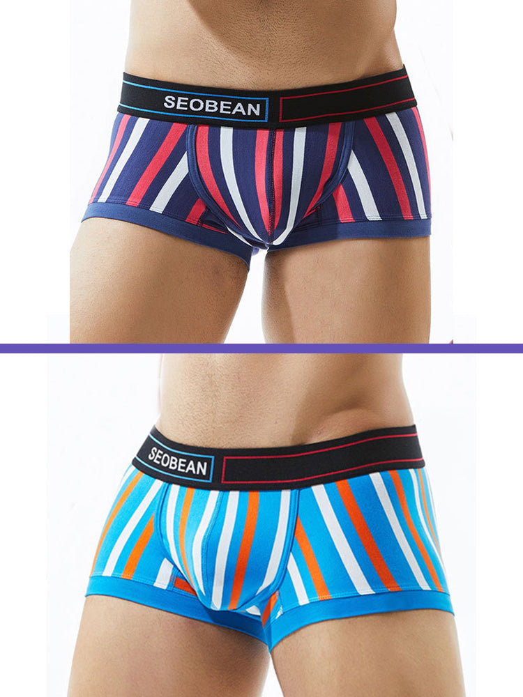 2 Pack Colorful Striped U Convex Pouch Underwear | dmunderwear detail image 2