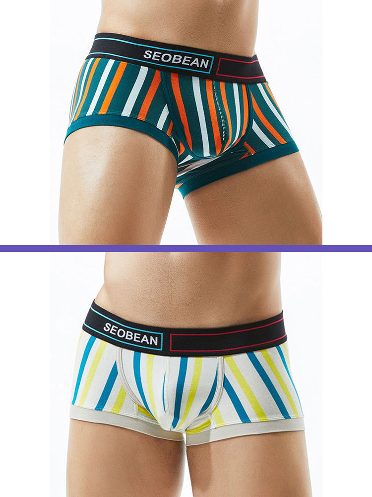 2 Pack Colorful Striped U Convex Pouch Underwear | dmunderwear detail image 8