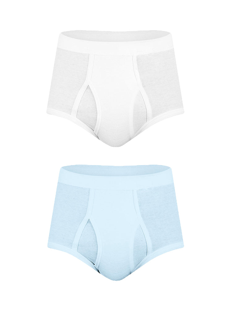2 Pack Cool Cotton Underwear With Fly | dmunderwear detail image 2