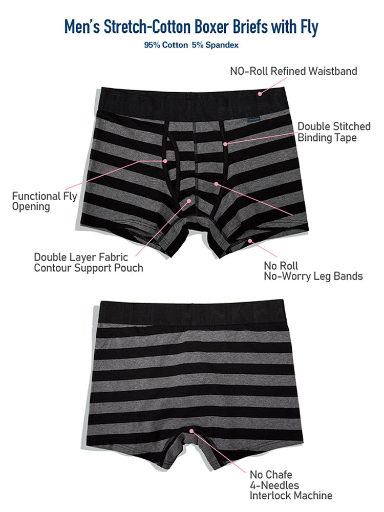 2 Pack European Luxury Brand Personalized Striped Men's Underwear | dmunderwear detail image 5