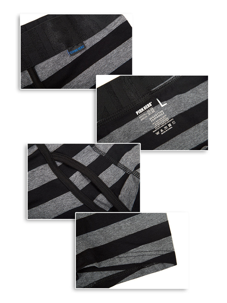 2 Pack European Luxury Brand Personalized Striped Men's Underwear | dmunderwear detail image 6