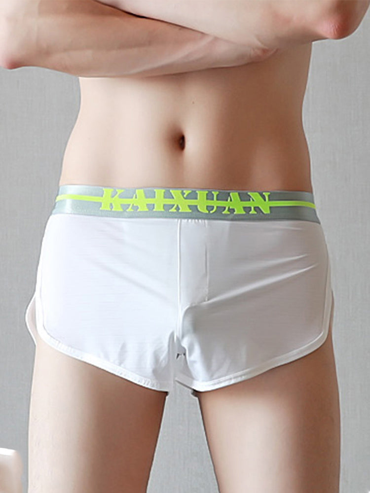 2 Pack Ice Silk Casual Trendy Soft Breathable Comfort Split-Leg Home Boxers | dmunderwear detail image 14