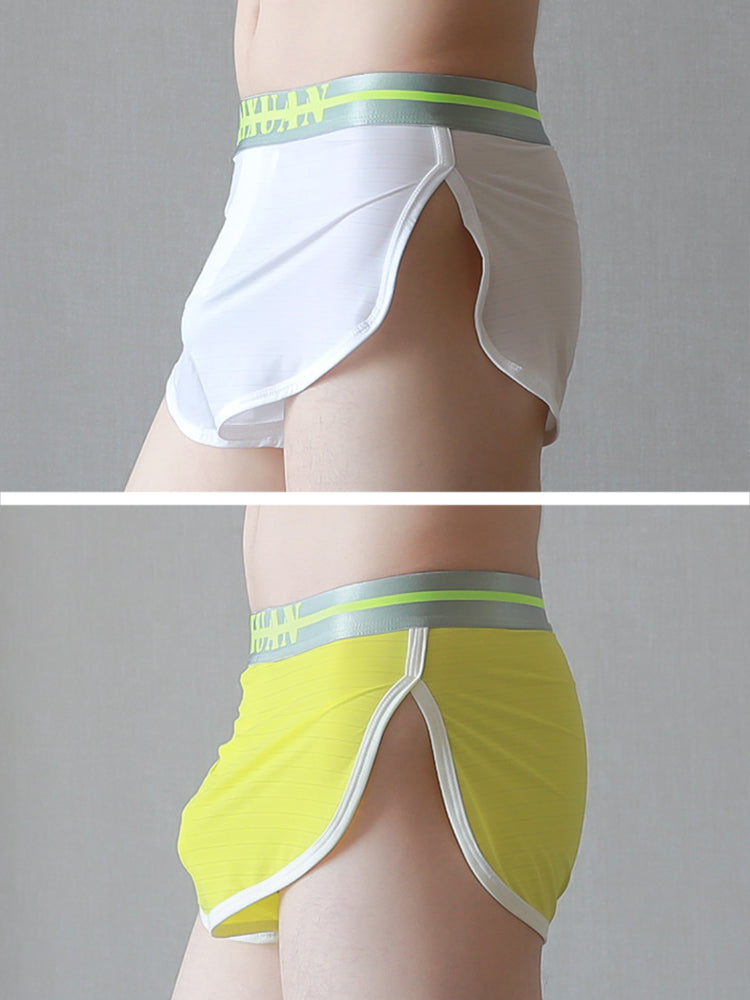 2 Pack Ice Silk Casual Trendy Soft Breathable Comfort Split-Leg Home Boxers | dmunderwear detail image 2