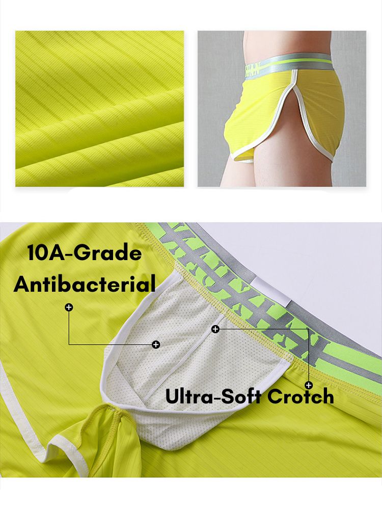 2 Pack Ice Silk Casual Trendy Soft Breathable Comfort Split-Leg Home Boxers | dmunderwear detail image 4