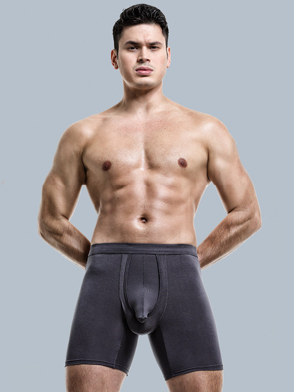 2 Pack Long Boxer Briefs with Separate Pouch | dmunderwear