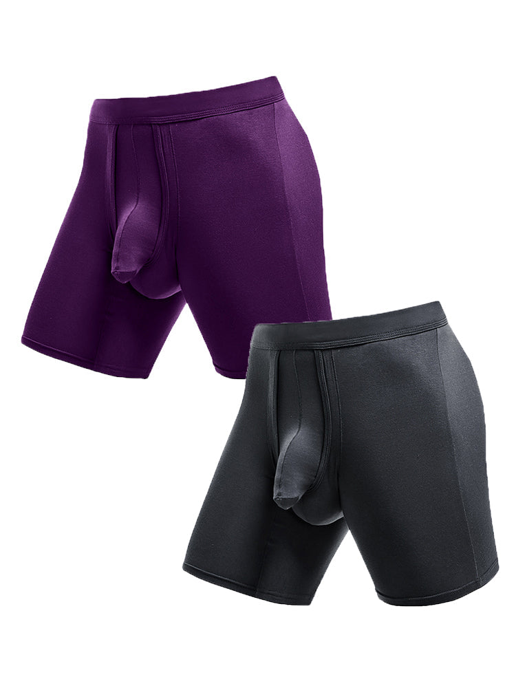 2 Pack Long Boxer Briefs with Separate Pouch | dmunderwear detail image 10