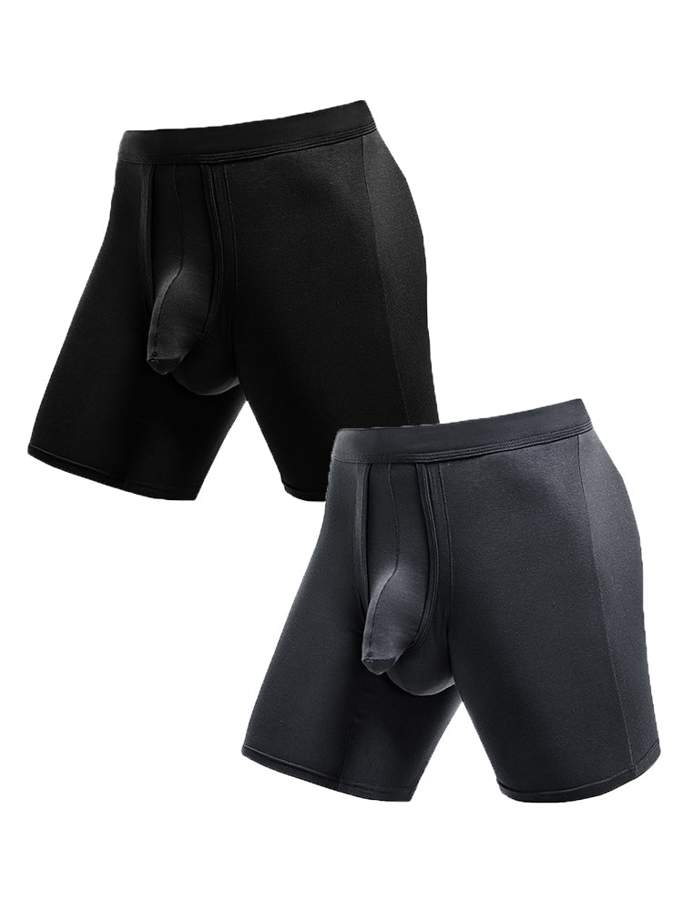 2 Pack Long Boxer Briefs with Separate Pouch | dmunderwear detail image 17