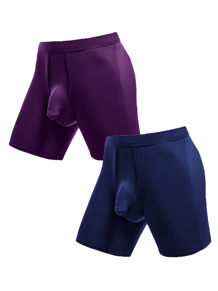 2 Pack Long Boxer Briefs with Separate Pouch | dmunderwear detail image 18