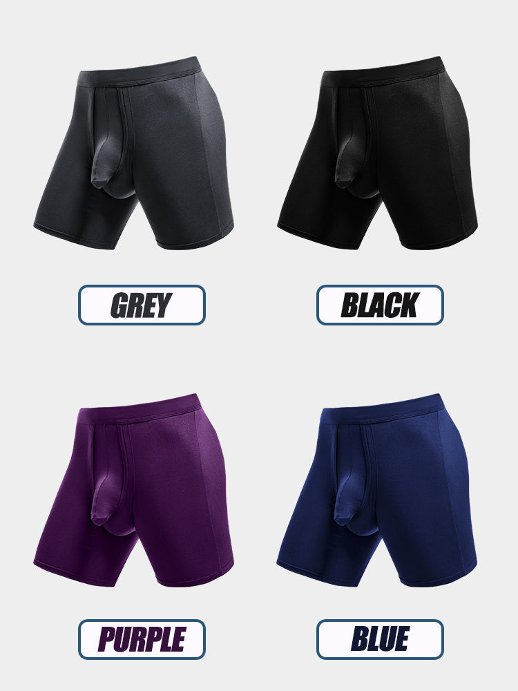 2 Pack Long Boxer Briefs with Separate Pouch | dmunderwear detail image 19
