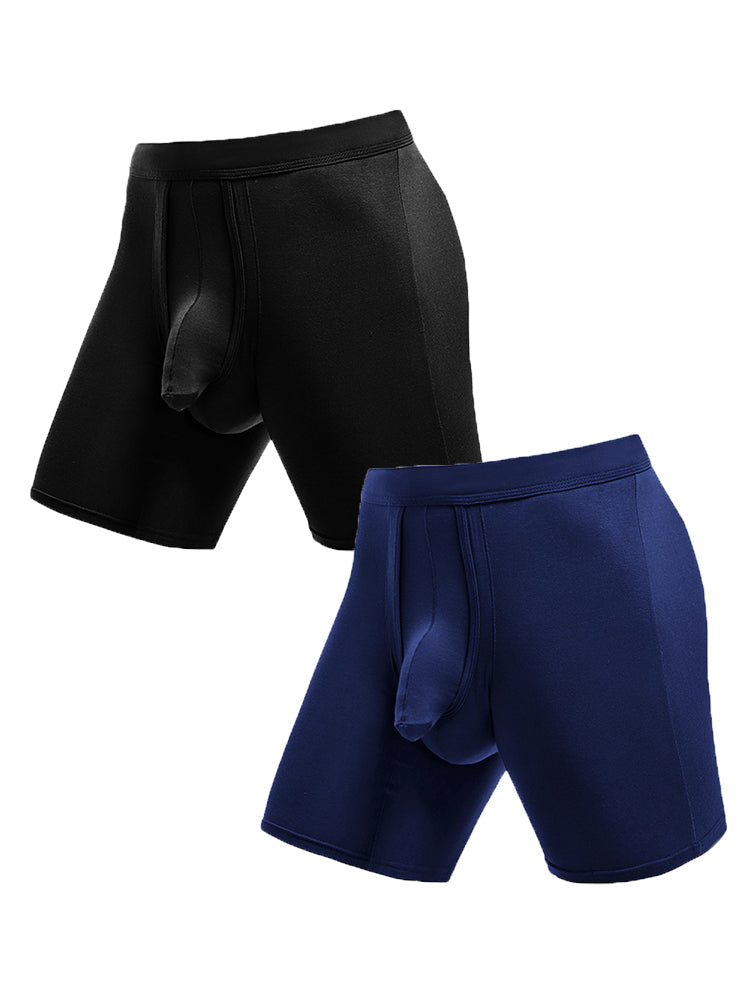 2 Pack Long Boxer Briefs with Separate Pouch | dmunderwear detail image 2