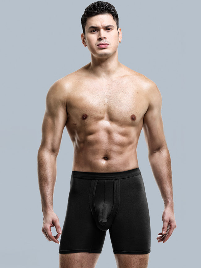 2 Pack Long Boxer Briefs with Separate Pouch | dmunderwear detail image 3