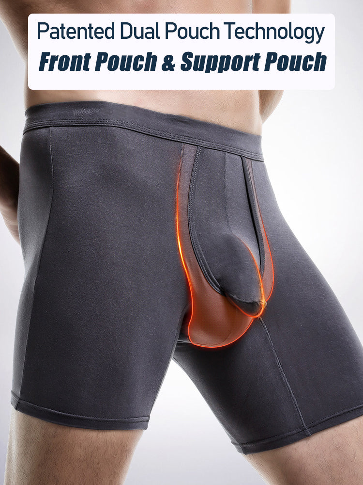 2 Pack Long Boxer Briefs with Separate Pouch | dmunderwear detail image 5