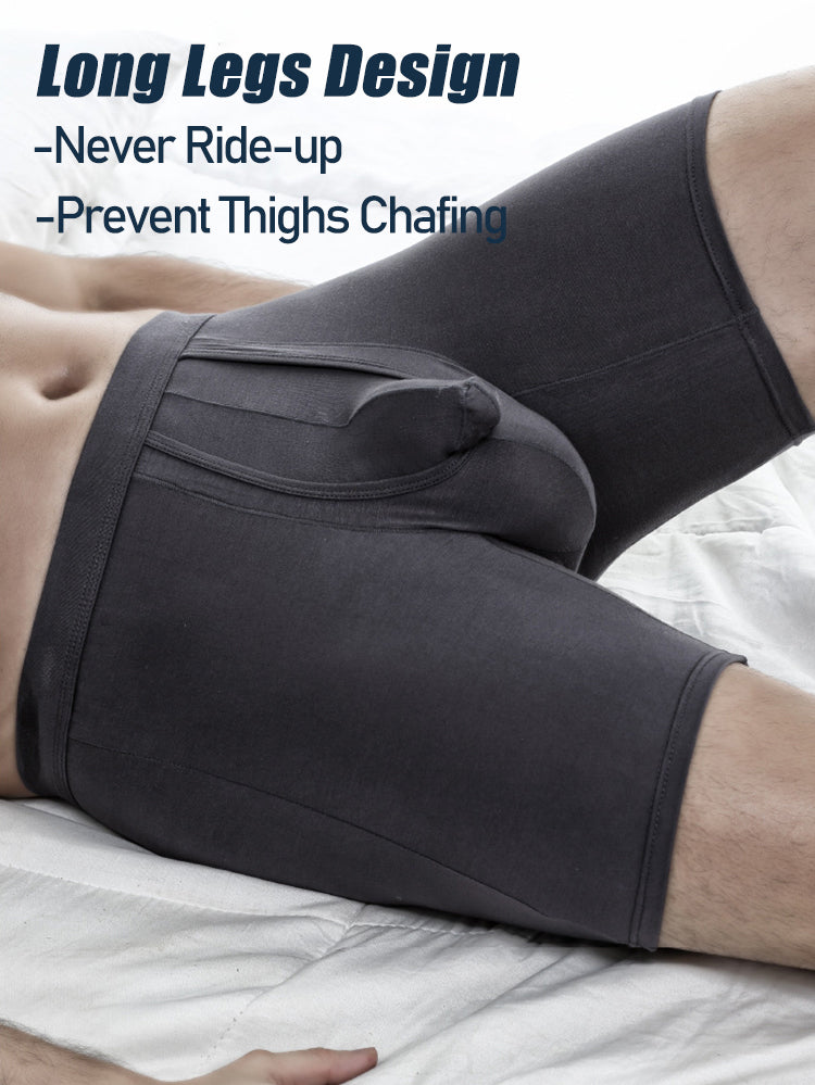2 Pack Long Boxer Briefs with Separate Pouch | dmunderwear detail image 6