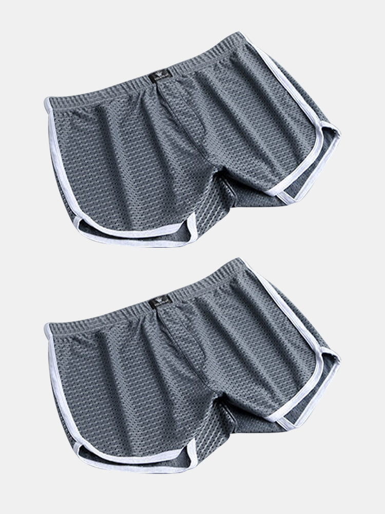 2 Pack Loose Home Underwear Breathable Mesh Shorts | dmunderwear detail image 12