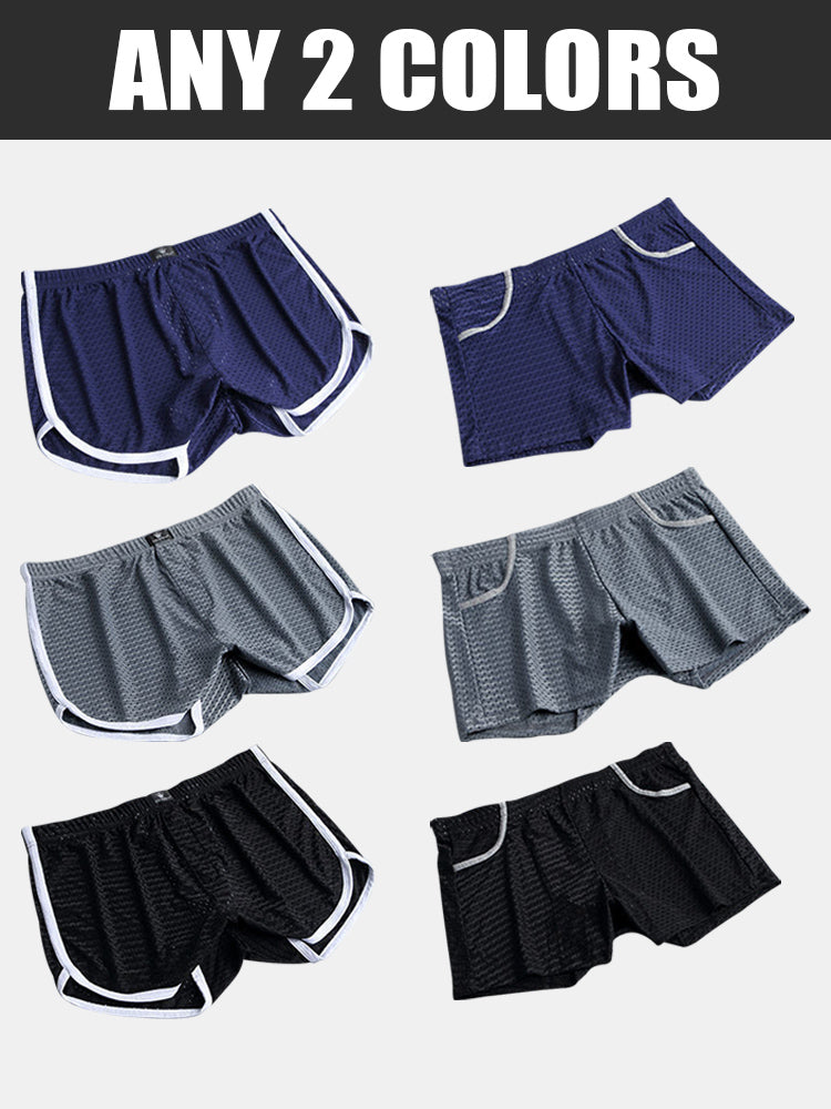 2 Pack Loose Home Underwear Breathable Mesh Shorts | dmunderwear detail image 16