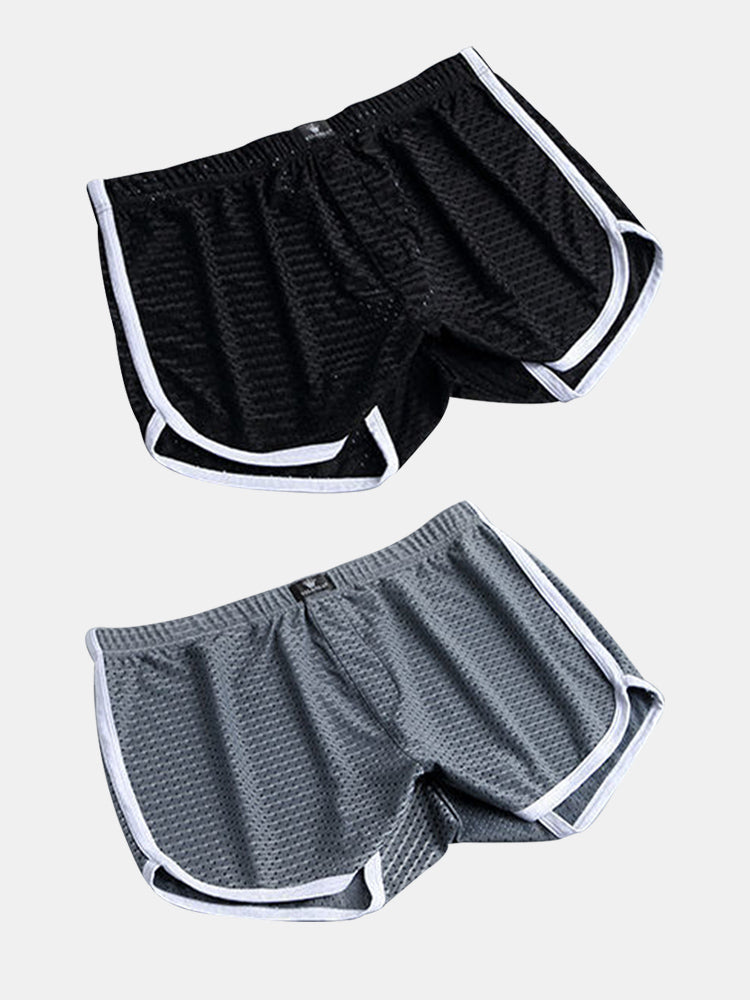 2 Pack Loose Home Underwear Breathable Mesh Shorts | dmunderwear detail image 7