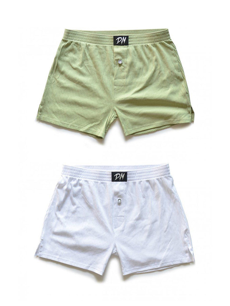 2 Pack Low-Rise Cotton Casual Solid Boxers | dmunderwear detail image 12