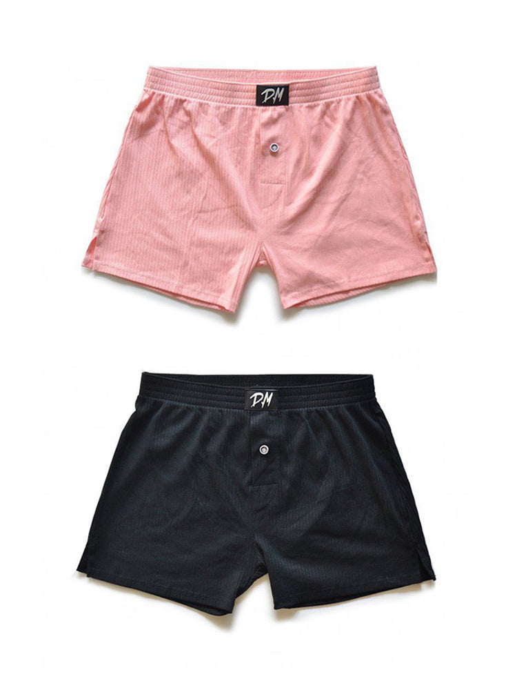 2 Pack Low-Rise Cotton Casual Solid Boxers | dmunderwear detail image 17