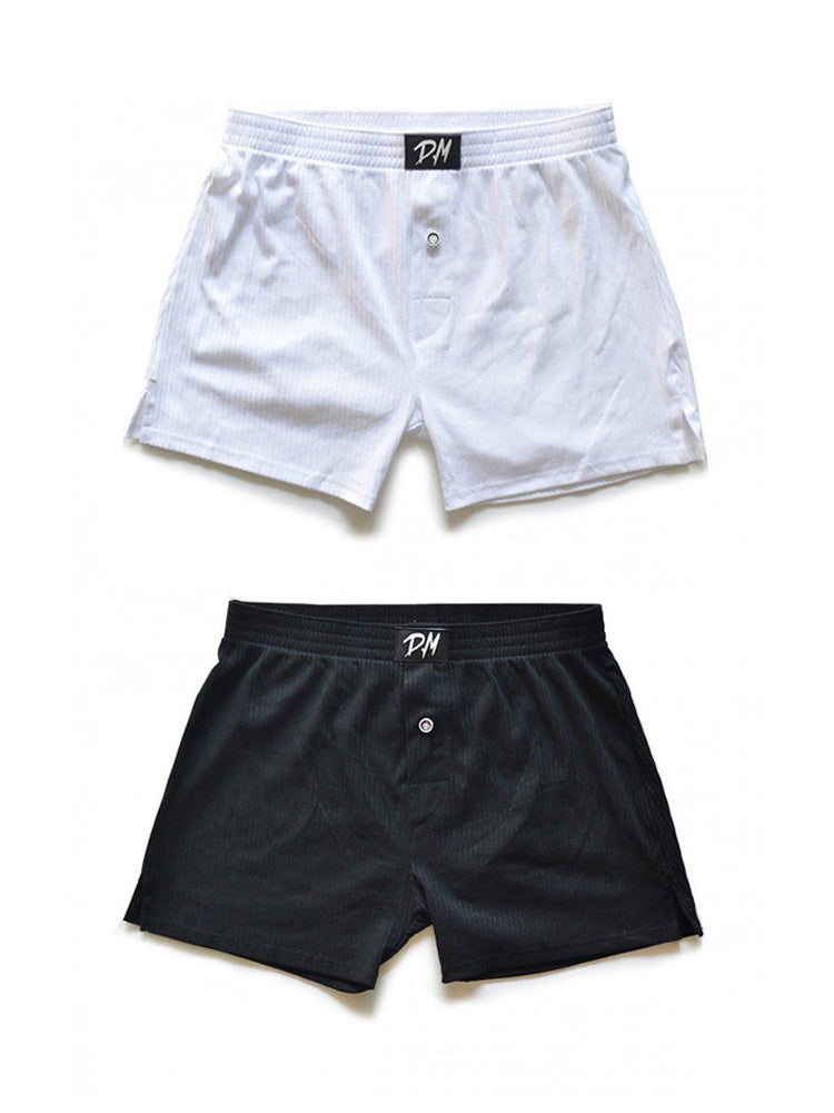 2 Pack Low-Rise Cotton Casual Solid Boxers | dmunderwear detail image 2
