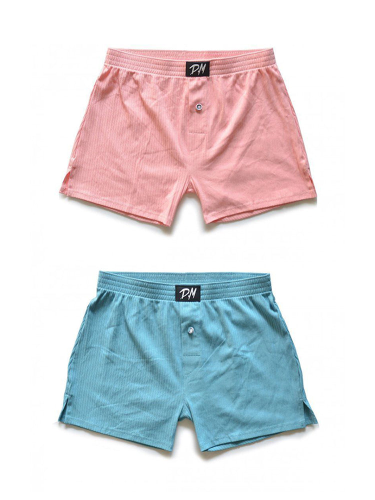 2 Pack Low-Rise Cotton Casual Solid Boxers | dmunderwear detail image 7