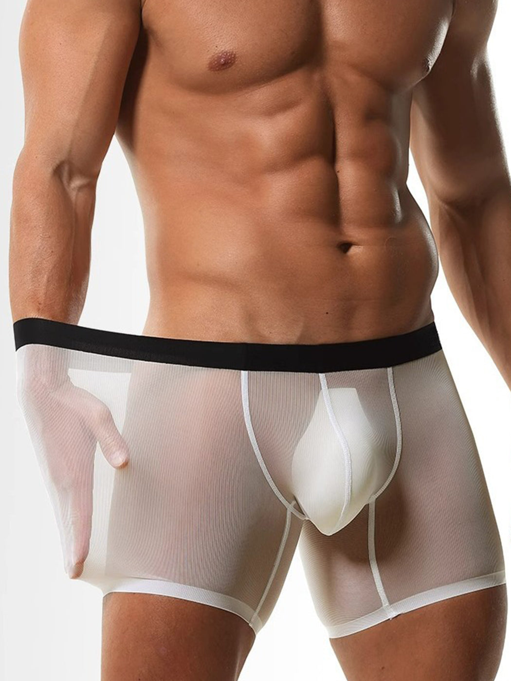 2 Pack Men's Breathable Athletic Mesh Boxer Briefs | dmunderwear detail image 13