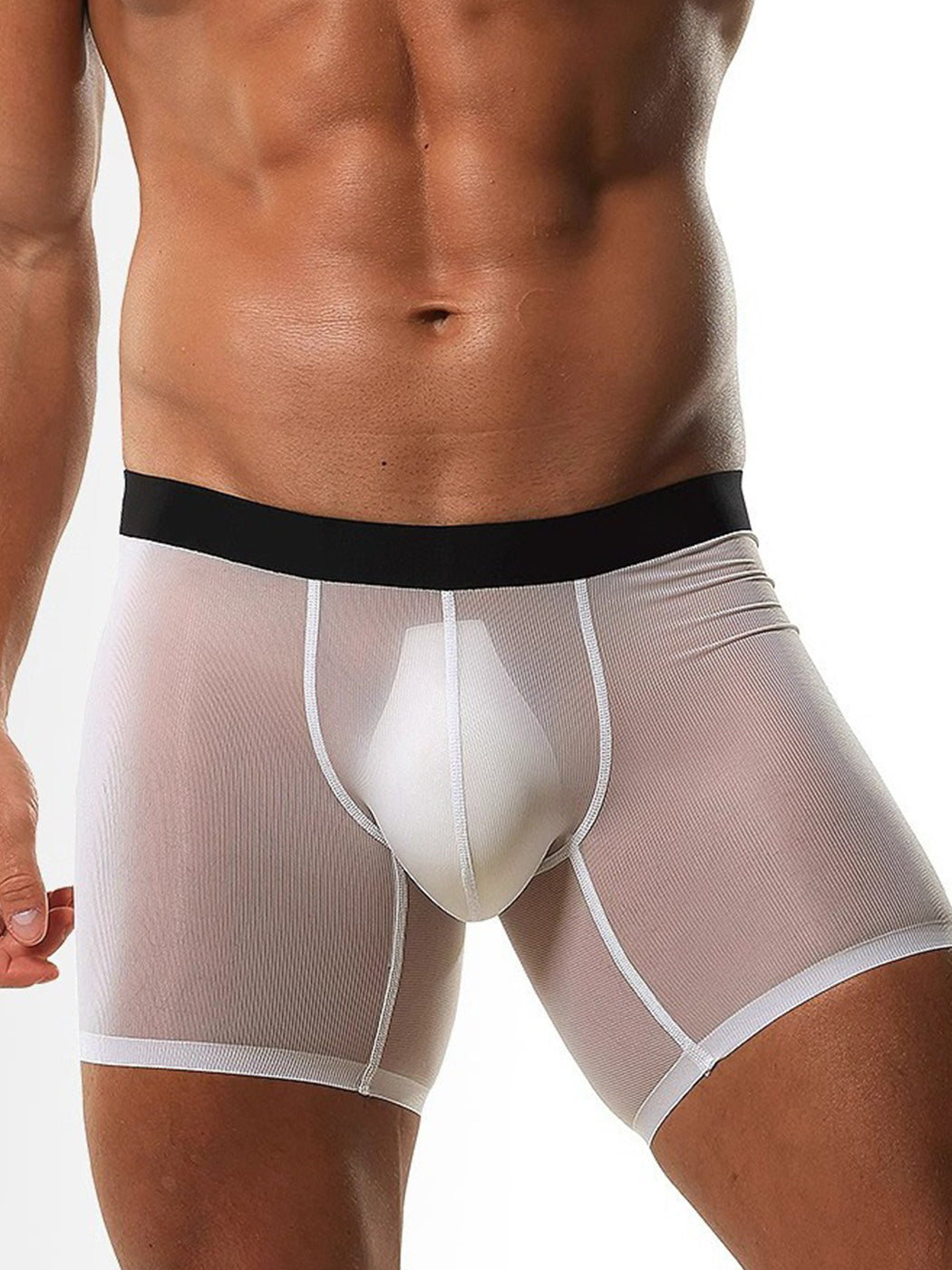 2 Pack Men's Breathable Athletic Mesh Boxer Briefs | dmunderwear detail image 17