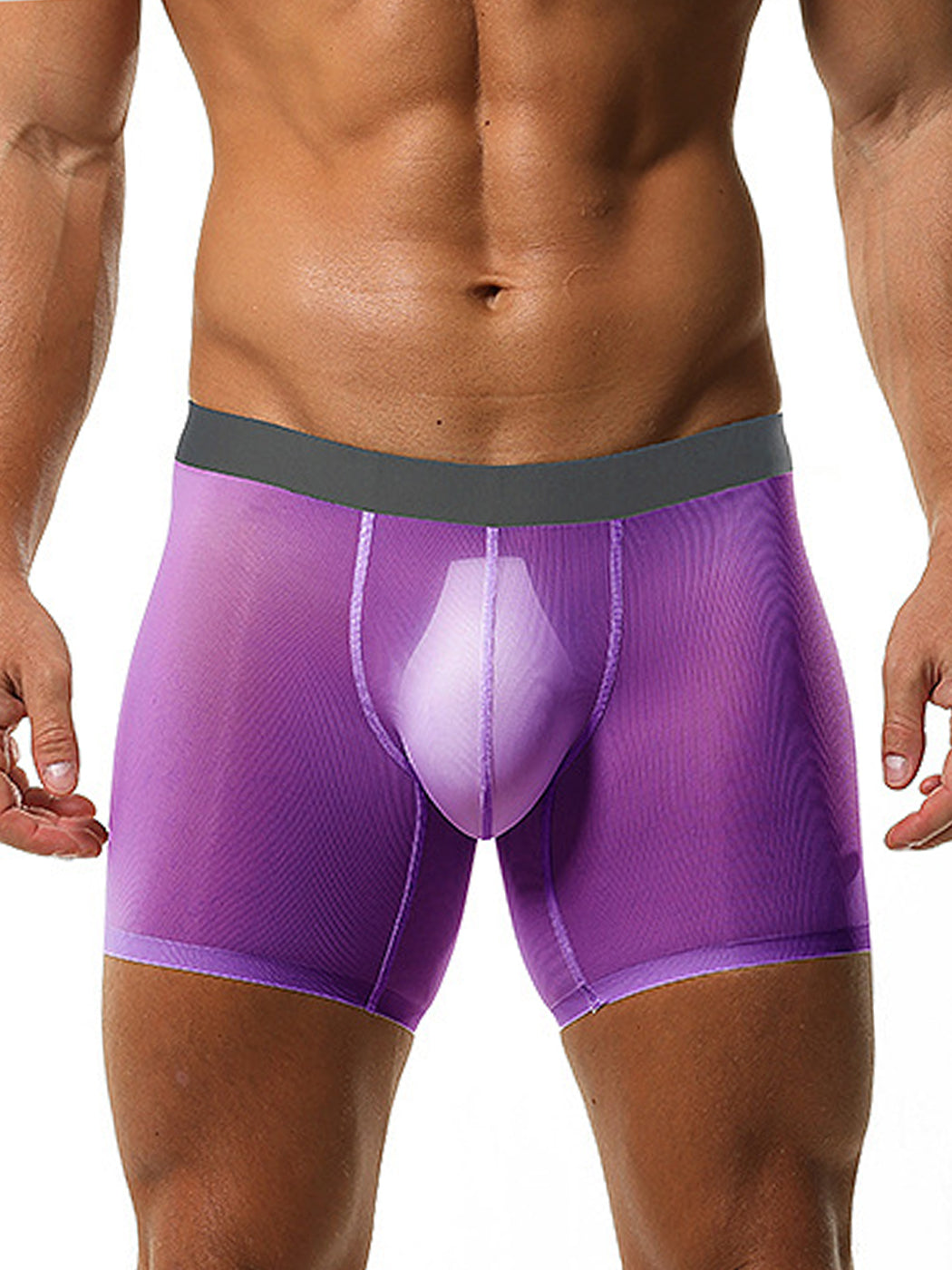2 Pack Men's Breathable Athletic Mesh Boxer Briefs | dmunderwear detail image 18
